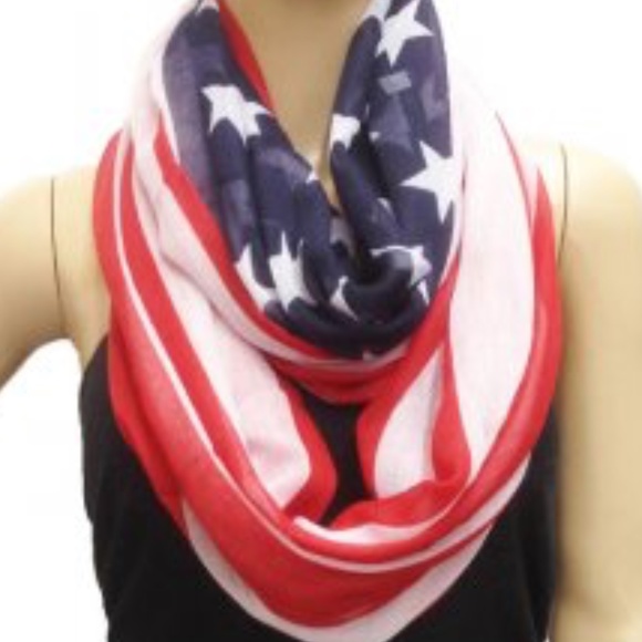 ICON COLLECTION Accessories - 2 /$12 -AMERICAN FLAG LIGHTWEIGHT INFINITY SCARF